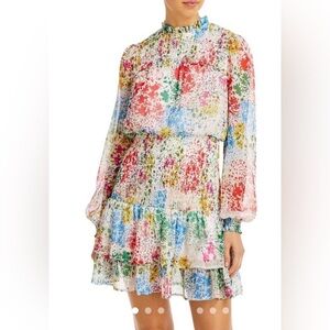 Aqua Floral Multicolor Dress in Xlarge New